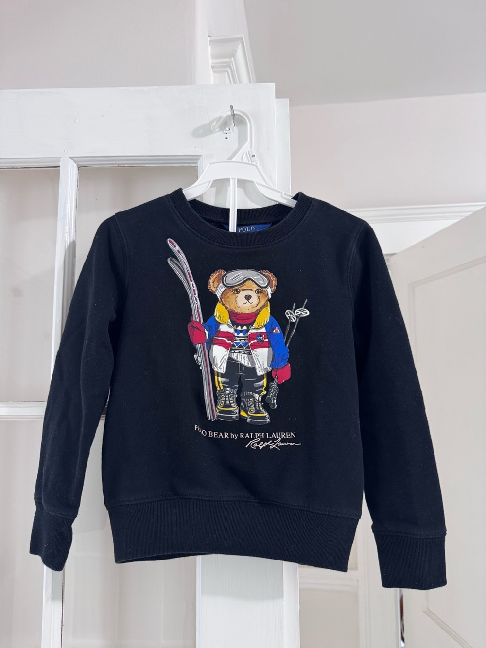 Polo by Ralph Lauren Black Kids Ski Bear Crewneck Sweatshirt